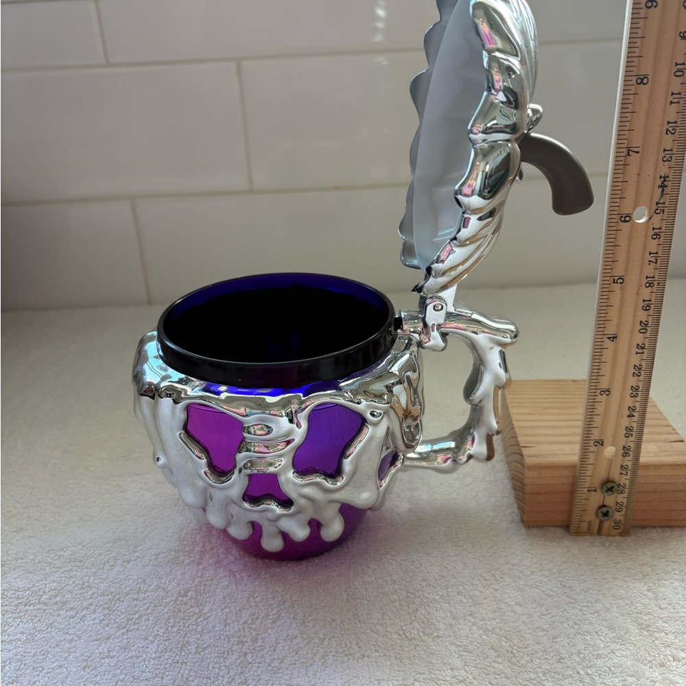 Disney Halloween Cup Disney100 Evil Hag Poison Apple Silver Metallic Purple - Picture 3 of 4